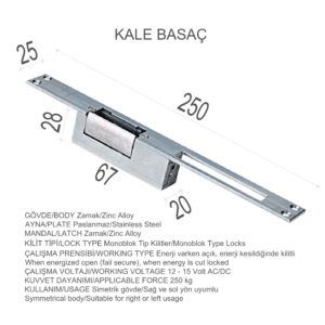 Kale Elektrikli Kapı Kilit Karşılığı Basaç